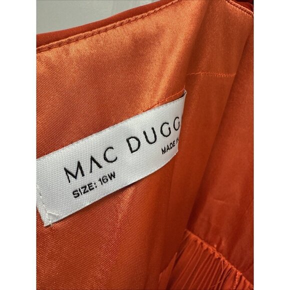 Mac Duggal Size 16 Red Orange 77008 Sweetheart Neck Rhinestone Strap Gown Dress - Picture 10 of 11